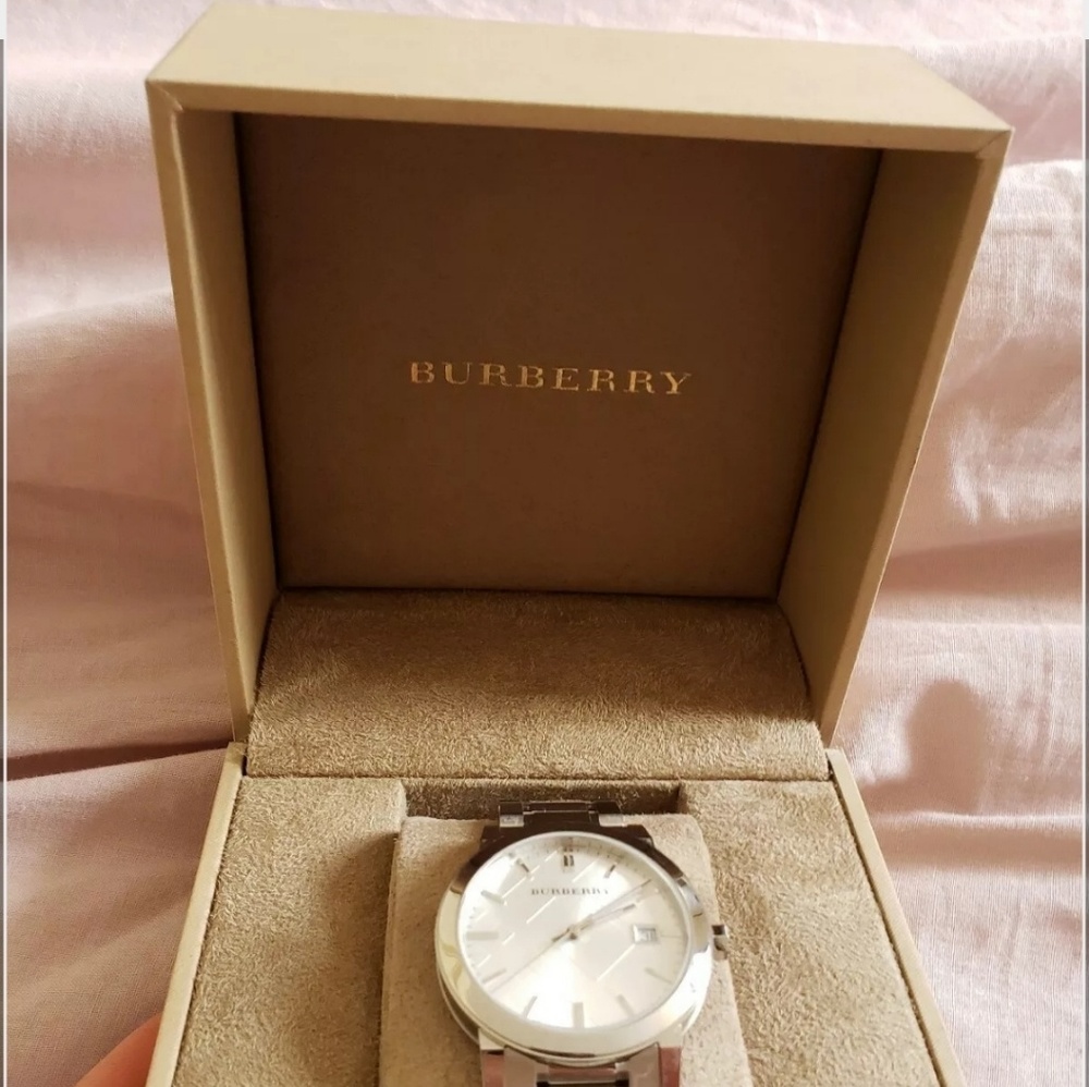 Burberry large check watch
